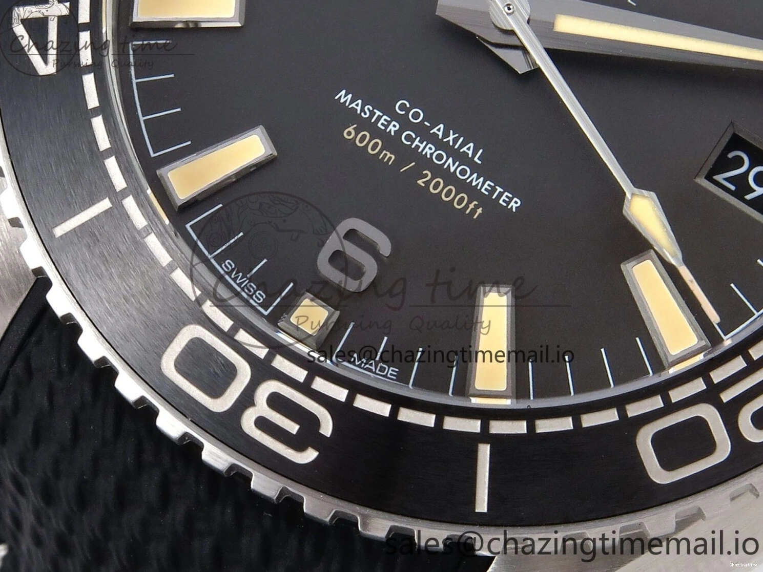 0307 AllSeason Planet Ocean 43.5mm SS VSF 1:1 Best Edition Gray Bezel Gray Dial on Black Rubber Strap A8900 Super Clone 7712